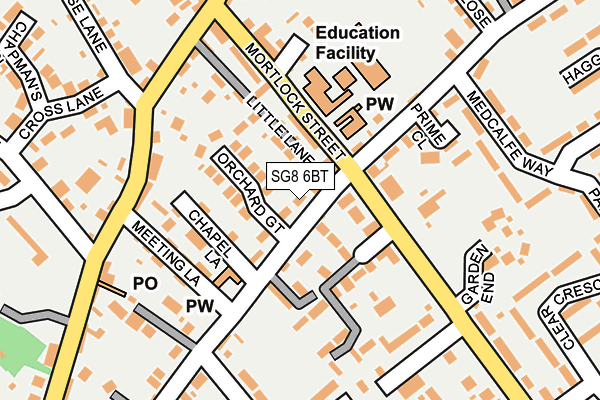 SG8 6BT map - OS OpenMap – Local (Ordnance Survey)