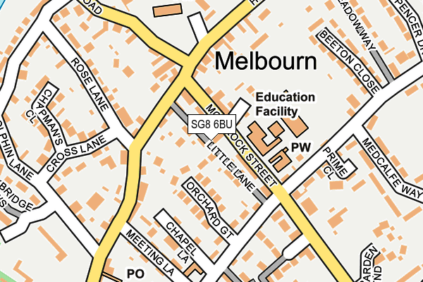 SG8 6BU map - OS OpenMap – Local (Ordnance Survey)