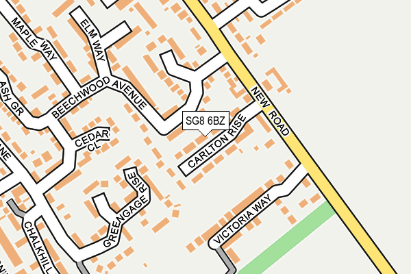 SG8 6BZ map - OS OpenMap – Local (Ordnance Survey)
