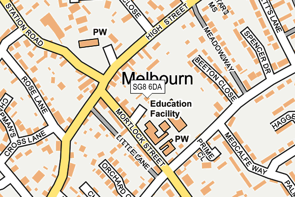 SG8 6DA map - OS OpenMap – Local (Ordnance Survey)