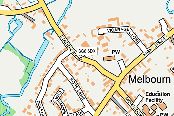 SG8 6DX map - OS OpenMap – Local (Ordnance Survey)