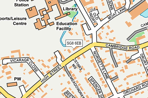 SG8 6EB map - OS OpenMap – Local (Ordnance Survey)