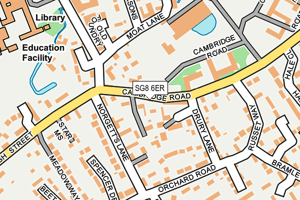 SG8 6ER map - OS OpenMap – Local (Ordnance Survey)