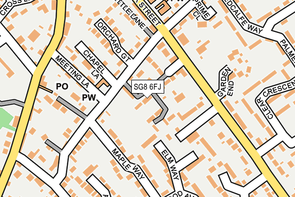 SG8 6FJ map - OS OpenMap – Local (Ordnance Survey)