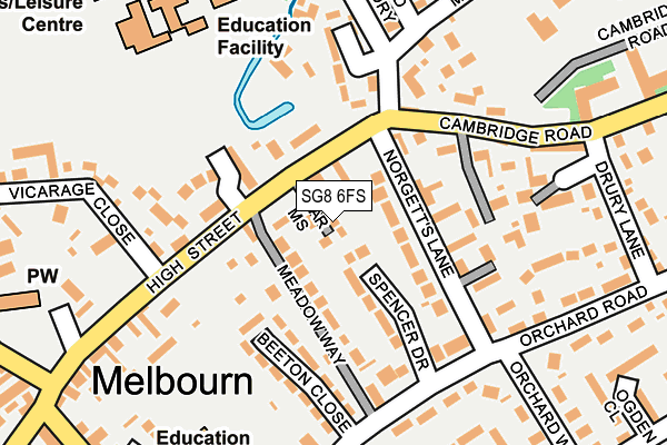 SG8 6FS map - OS OpenMap – Local (Ordnance Survey)