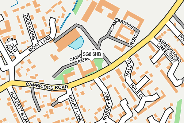 SG8 6HB map - OS OpenMap – Local (Ordnance Survey)