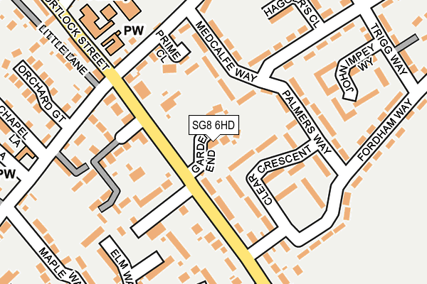 SG8 6HD map - OS OpenMap – Local (Ordnance Survey)