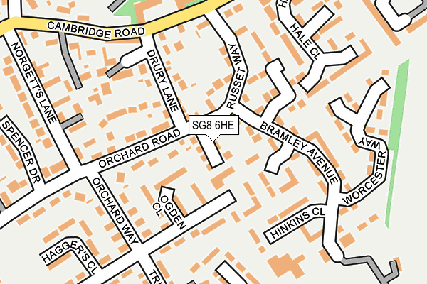 SG8 6HE map - OS OpenMap – Local (Ordnance Survey)