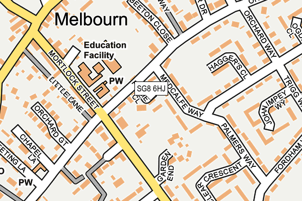 SG8 6HJ map - OS OpenMap – Local (Ordnance Survey)