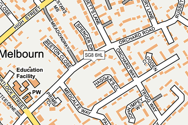 SG8 6HL map - OS OpenMap – Local (Ordnance Survey)