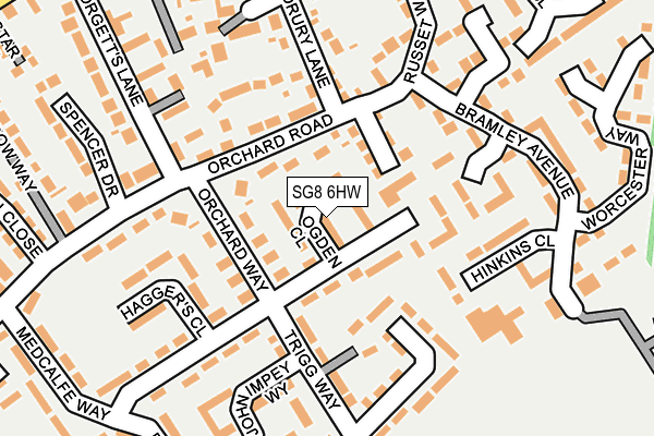 SG8 6HW map - OS OpenMap – Local (Ordnance Survey)