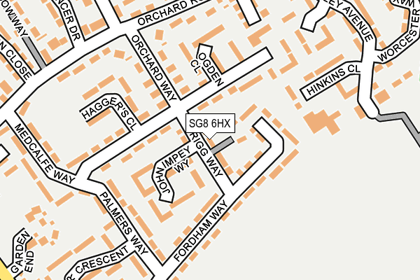 SG8 6HX map - OS OpenMap – Local (Ordnance Survey)