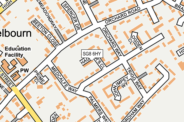 SG8 6HY map - OS OpenMap – Local (Ordnance Survey)
