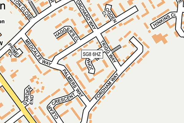 SG8 6HZ map - OS OpenMap – Local (Ordnance Survey)