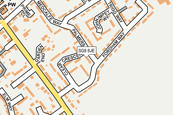 SG8 6JE map - OS OpenMap – Local (Ordnance Survey)