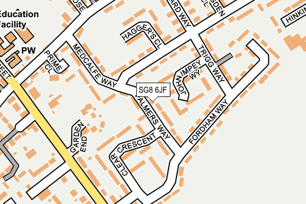 SG8 6JF map - OS OpenMap – Local (Ordnance Survey)