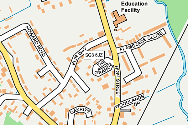 SG8 6JZ map - OS OpenMap – Local (Ordnance Survey)
