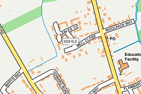 SG8 6LE map - OS OpenMap – Local (Ordnance Survey)