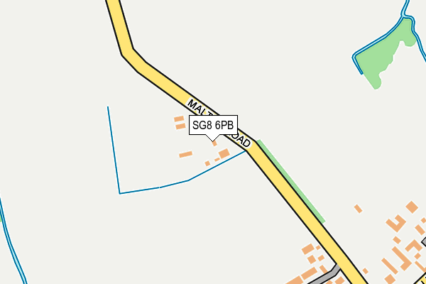 SG8 6PB map - OS OpenMap – Local (Ordnance Survey)