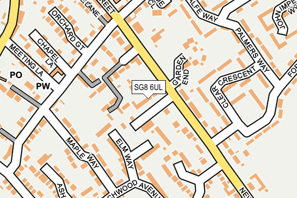 SG8 6UL map - OS OpenMap – Local (Ordnance Survey)