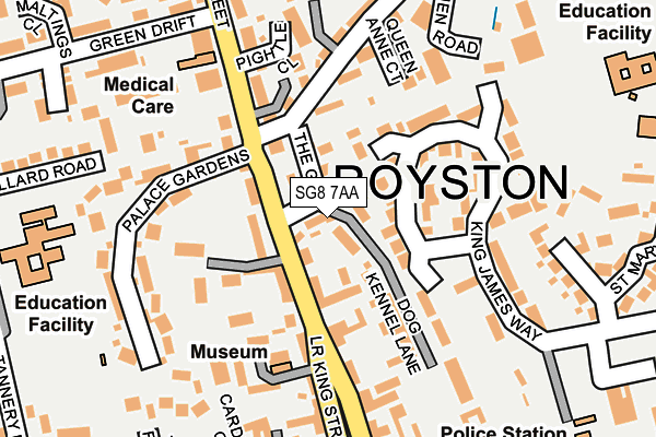 SG8 7AA map - OS OpenMap – Local (Ordnance Survey)