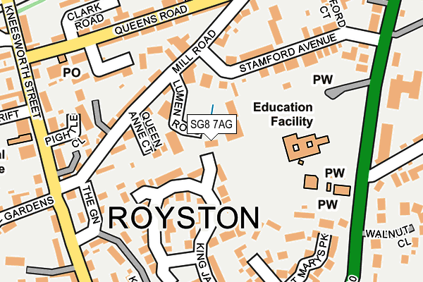 SG8 7AG map - OS OpenMap – Local (Ordnance Survey)