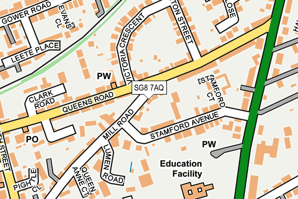 SG8 7AQ map - OS OpenMap – Local (Ordnance Survey)