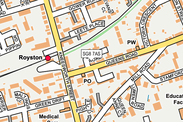 SG8 7AS map - OS OpenMap – Local (Ordnance Survey)