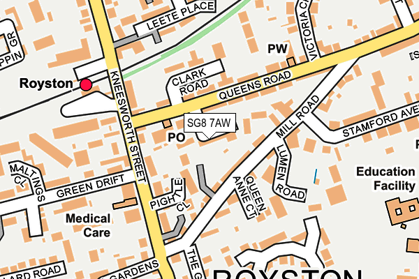 SG8 7AW map - OS OpenMap – Local (Ordnance Survey)