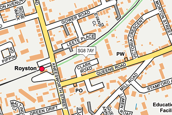 SG8 7AY map - OS OpenMap – Local (Ordnance Survey)