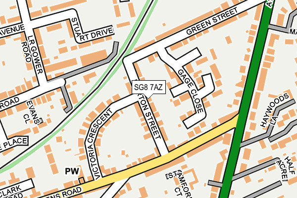 SG8 7AZ map - OS OpenMap – Local (Ordnance Survey)