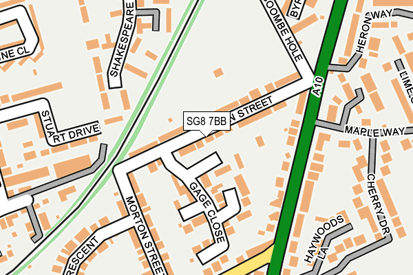 SG8 7BB map - OS OpenMap – Local (Ordnance Survey)