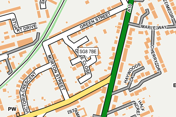 SG8 7BE map - OS OpenMap – Local (Ordnance Survey)