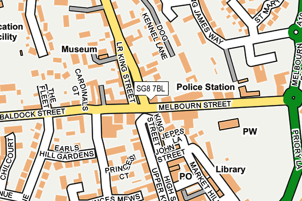 SG8 7BL map - OS OpenMap – Local (Ordnance Survey)