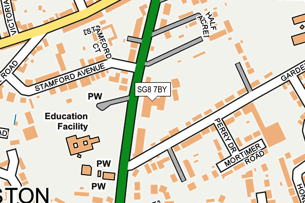 SG8 7BY map - OS OpenMap – Local (Ordnance Survey)