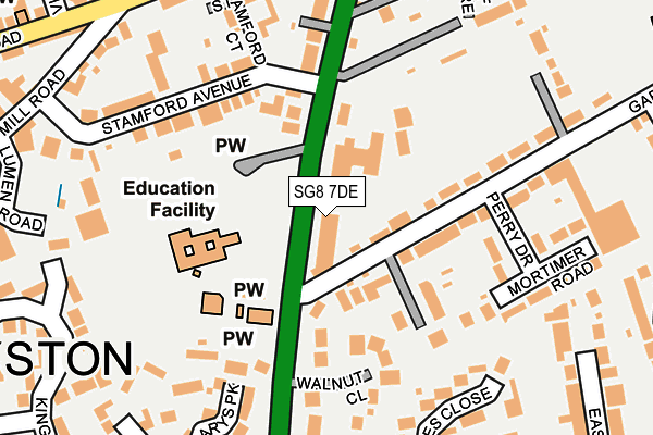 SG8 7DE map - OS OpenMap – Local (Ordnance Survey)