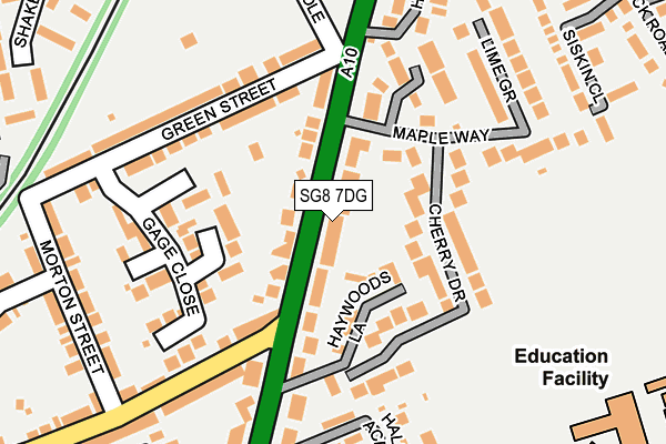 SG8 7DG map - OS OpenMap – Local (Ordnance Survey)