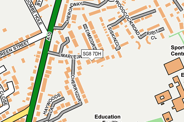 SG8 7DH map - OS OpenMap – Local (Ordnance Survey)