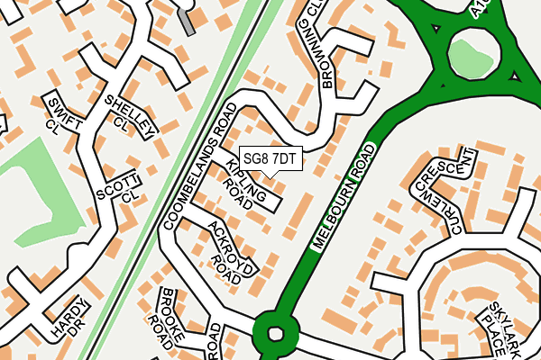 SG8 7DT map - OS OpenMap – Local (Ordnance Survey)