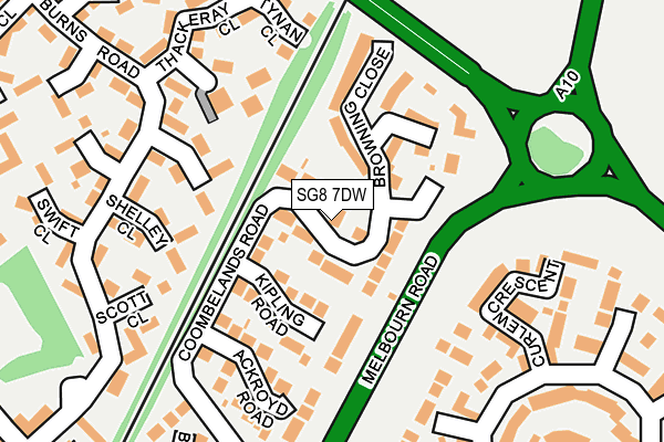 SG8 7DW map - OS OpenMap – Local (Ordnance Survey)