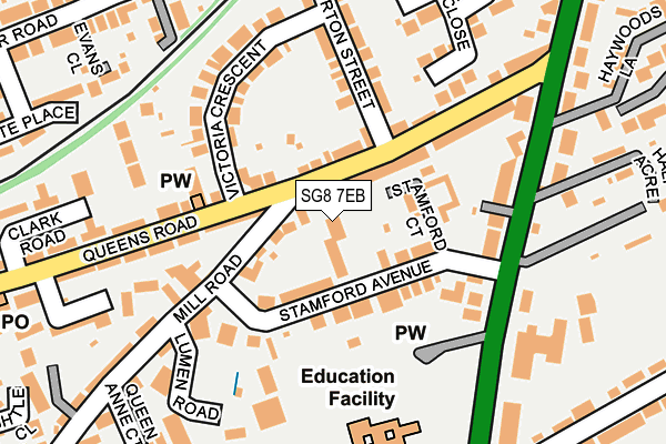 SG8 7EB map - OS OpenMap – Local (Ordnance Survey)