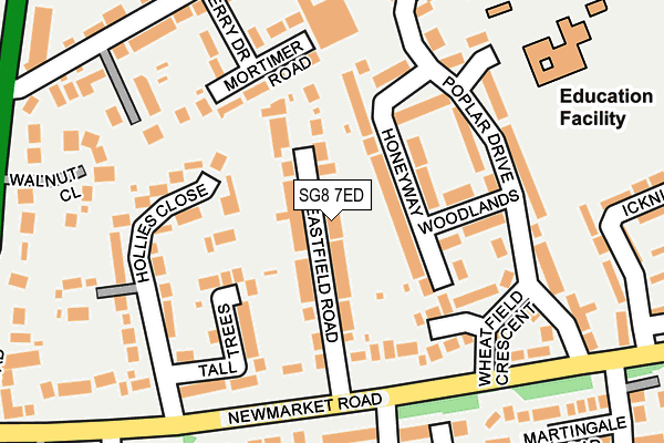 SG8 7ED map - OS OpenMap – Local (Ordnance Survey)