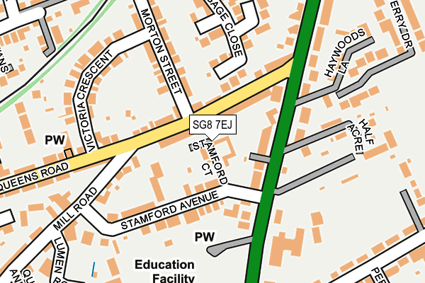 SG8 7EJ map - OS OpenMap – Local (Ordnance Survey)