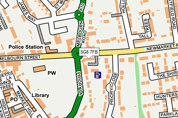 SG8 7FB map - OS OpenMap – Local (Ordnance Survey)