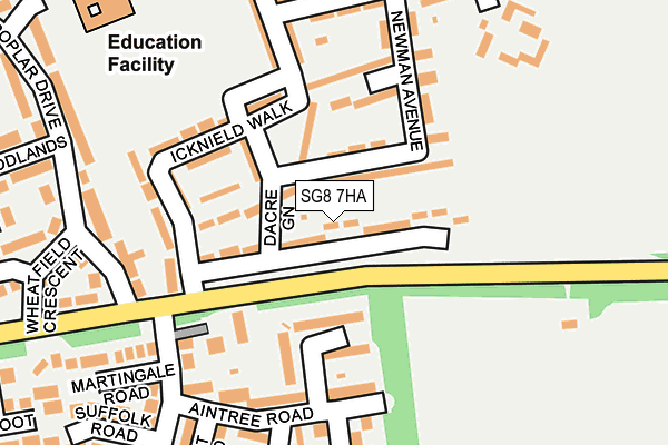 SG8 7HA map - OS OpenMap – Local (Ordnance Survey)