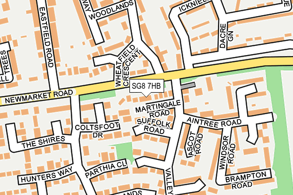 SG8 7HB map - OS OpenMap – Local (Ordnance Survey)