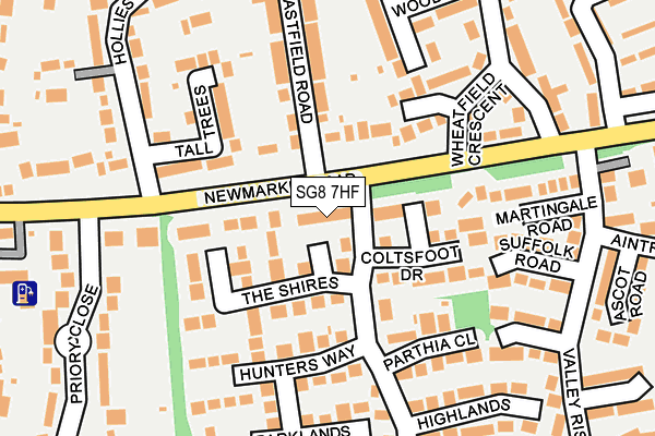 SG8 7HF map - OS OpenMap – Local (Ordnance Survey)