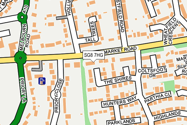 SG8 7HG map - OS OpenMap – Local (Ordnance Survey)