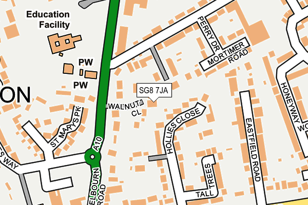 SG8 7JA map - OS OpenMap – Local (Ordnance Survey)