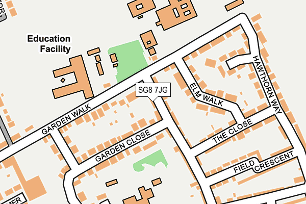 SG8 7JG map - OS OpenMap – Local (Ordnance Survey)